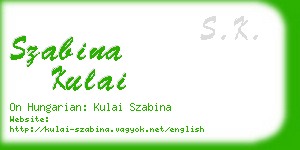 szabina kulai business card